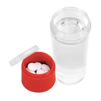 1st Care 3PK 2-In-1 Pills & Water Medicine Bottle Leak Proof Refillable 