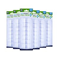 1st Care 6PCE Weekly Stackable Pill Cases Detachable Compartments 13.8cm