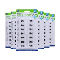 1st Care 8PCE Weekly Pill Box Organiser Labelled Compartments 4 x 7cm