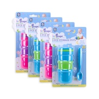 1st Steps 12PCE Baby/Toddler Food Storage Pots & Spoons Store Freeze Or Serve