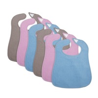 1st Steps 12PCE Cotton Bibs Waterproof Backing Assorted Colours 200 x 230mm