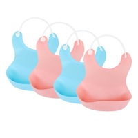 1st Steps 12PCE Flexible Bibs Waterproof Food & Liquid Catcher 25 x 21cm