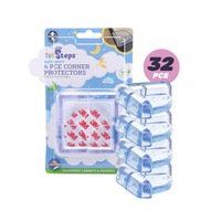 1st Steps 32PCE Corner Protectors Self Adhesive Transparent Clear 4cm x 4cm