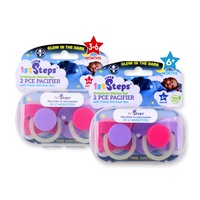 1st Steps 4PCE Pacifiers Glow In The Dark Orthodontic Cases Pink 3-6+ Months