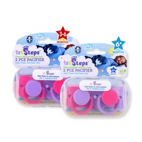 1st Steps 4PCE Pacifiers Pink Cherry Shaped Sterilising Cases 3-6+ Months