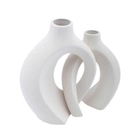 2 PCE Interlocking Vase Set Ceramic Nordic Minimalist Unique