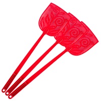 3PK Fly Swatter Jumbo Head Flexible Durable Plastic Flies Spiders Moths 20x16cm