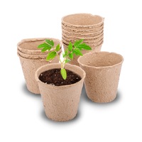 Garden Greens 60PCE Seedling Paper Pulp Pots Plant Straight Into Ground 8cm