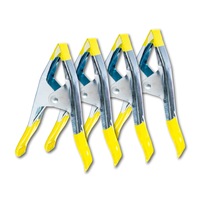 Handy Hardware 4PCE Spring Clamps Metal Jaws With Rubber Sleeve Tips Heavy Duty 15cm