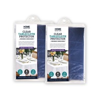 Home Master 2PCE Table Cloth Clear Waterproof Surface Protector 130 x 225cm 