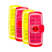 Home Master 4PK Ice Cube Trays With Lid Spill Proof Dishwasher Safe 14 Cubes