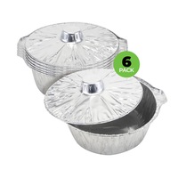 Home Master 6PK Aluminium Foil Bowls & Lids Oven Freezer Safe 29cm