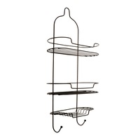Home Master Shower Caddy Deluxe Black Rust Proof 3 Tier 28 x 58cm