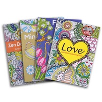 Office Central 4PCE Adult Colouring Books Wellbeing Series Calming A4 Size