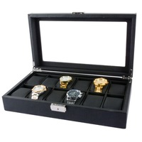 6/12 Grids Watch Box Carbon Fiber Luxury Jewellery High-Grade Father's Gift