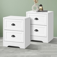 ALFORDSON 2x Bedside Table Hamptons Nightstand Storage Side End Cabinet White