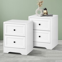 ALFORDSON 2x Bedside Table Hamptons Nightstand Storage Side End Cabinet White