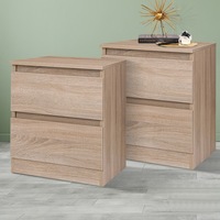 ALFORDSON 2x Bedside Table Nightstand Storage Cabinet Side End Table Wood