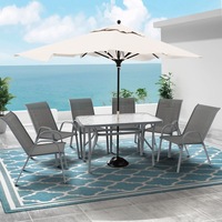 ALFORDSON 7PCS Outdoor Dining Set Table and Chairs Patio Furniture Grey