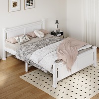 ALFORDSON Bed Frame Double Size Arne Wooden Base (White)