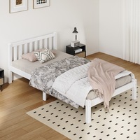 ALFORDSON Bed Frame Single Size Fenella Wooden Base (White)