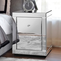 ALFORDSON Mirrored Bedside Table Cabinet Nightstand Side End Table Drawers
