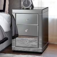 ALFORDSON Mirrored Bedside Table Cabinet Nightstand Side End Table Drawers 
