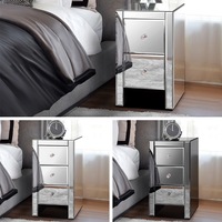 ALFORDSON Mirrored Bedside Table Cabinet Nightstand Side End Table Drawers AINSLEY Model