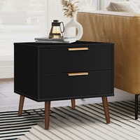 ALFORDSON Bedside Table - Neil Scandinavian Nightstand (Black)