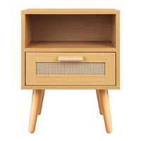 ALFORDSON Bedside Table - Axel Scandinavian Rattan Nightstand (Wood)