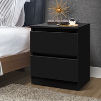 Alfordson Bedside Table Nightstand Storage Cabinet Side End Table Black