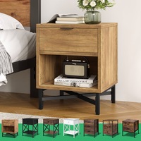 ALFORDSON Bedside Table Retro Wood Nightstand Vintage Storage Cabinet Wooden Side Table