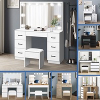 ALFORDSON Dressing Table Stool Set Makeup Mirror Storage Desk