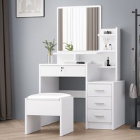 ALFORDSON Dressing Table Stool Set Makeup Mirror Vanity Desk Cabinet White
