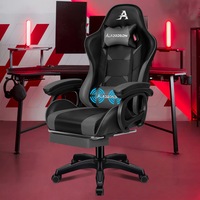ALFORDSON Gaming Chair 2-Point Massage Lumbar Cushion Xavier Black & Grey