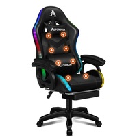 ALFORDSON Gaming Chair with 8-Point Massage 12 RGB LED Black