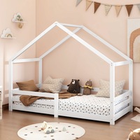 ALFORDSON Bed Frame Single Wooden House Nellie Base Platform (White)