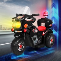 ALFORDSON Kids Ride On Car Police Motorcycle 6V Electric Toy 25W Motor MP3 Black