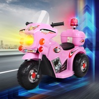 ALFORDSON Kids Ride On Car Police Motorcycle 6V Electric Toy 25W Motor MP3 Pink