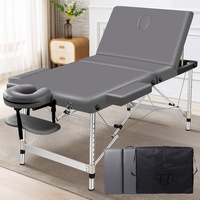 Alfordson Massage Table 3 Fold 75cm Foldable Portable Aluminium Lift Up Bed Desk