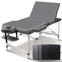 ALFORDSON Massage Table Portable 3 Fold Lift Up 65cm (Grey)