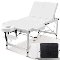 ALFORDSON Massage Table Portable 3 Fold Lift Up 65cm (White)
