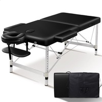 ALFORDSON Massage Table Portable & Foldable 2 Fold 55cm (Black)