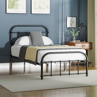 ALFORDSON Metal Bed Frame Single Size Mattress Base Industrial Platform Black