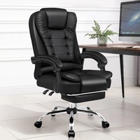Alfordson Office Chair Gaming Executive Computer Racer Footrest PU Leather Seat