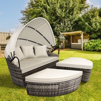 ALFORDSON Outdoor Sun Lounge Day Bed Wicker Sofa Furniture Beige