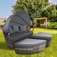 ALFORDSON Outdoor Sun Lounge Day Bed Wicker Sofa Furniture Black