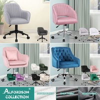ALFORDSON Velvet Office Chair Fabric Armchair Computer Swivel Work Study Adult Kids