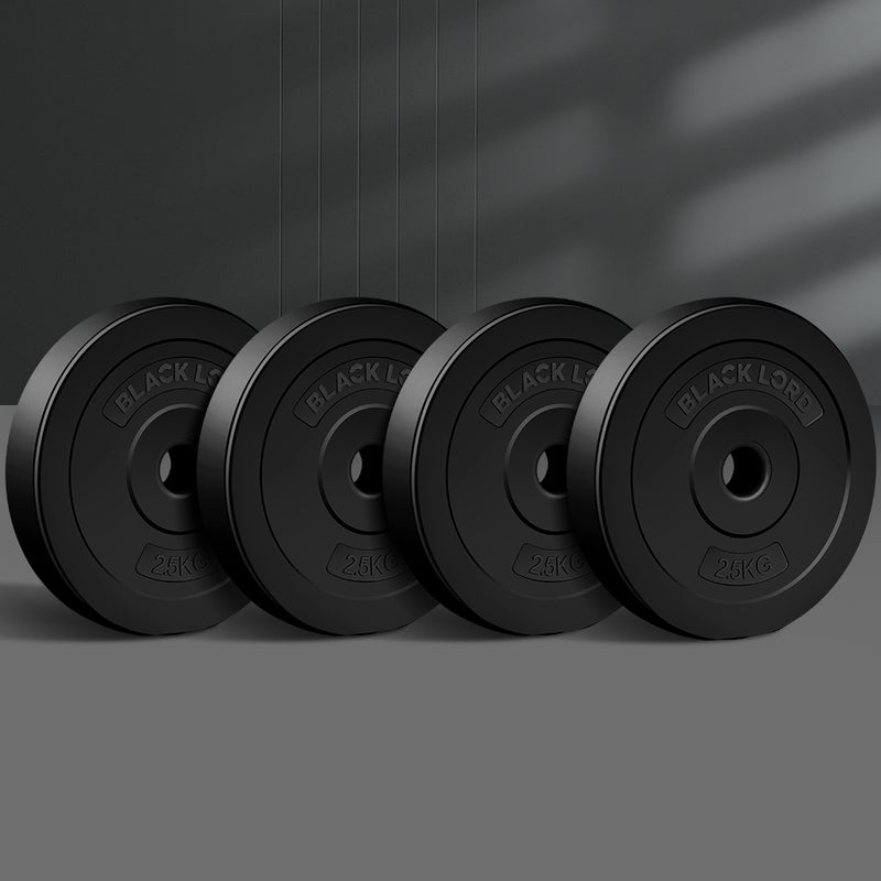 BLACK LORD 10-35kg Adjustable Dumbbell Set Rubber Weight Plates Lifting Bench Australia
