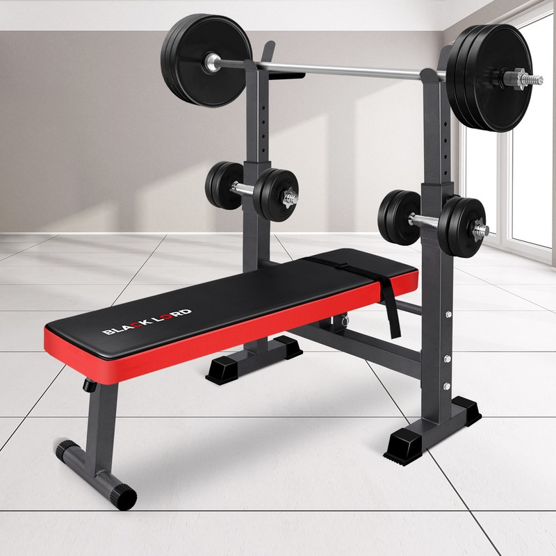 BLACK LORD Foldable Weight Bench with Squat Rack Australia